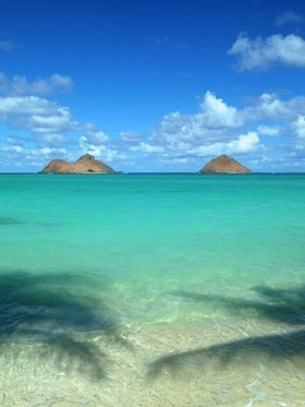 Mokula Islands with Clouds #11140