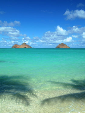 Mokula Islands with Clouds #11140